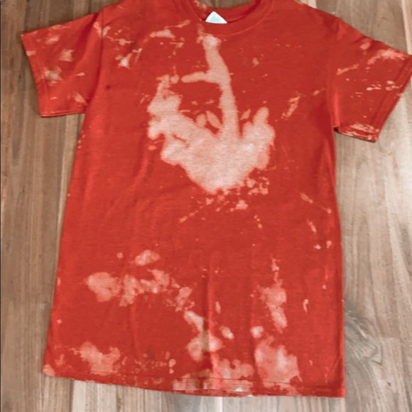 red bleach shirt
